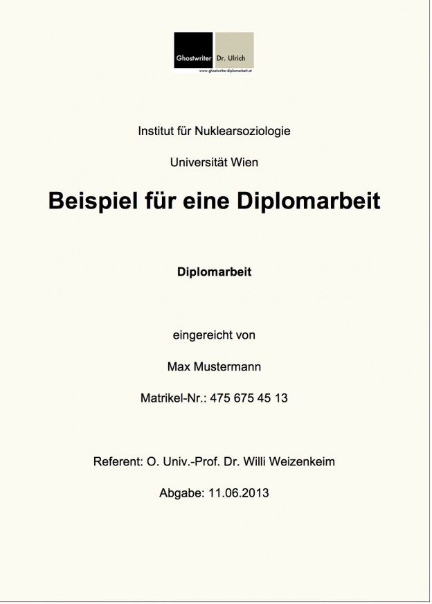 Beispiel Diplomarbeit